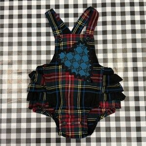 Harajuku Mini Plaid Romper Designer Inspired Accent Sz 6 Months